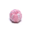 Pink fabric round spacer bead, DIY handmade braided jewelry accessory for custom bracelets. - Pink
