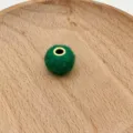 Green plush felt bead with metal core hole, handmade DIY jewelry accessory for phone chains. - 9#