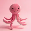 Rosa Oktopus Plüschtier Variante, süßer Hängebeutel Anhänger und Schlüsselanhänger Puppe. - Dunkelrosa
