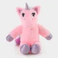 Süßes rosa Einhorn Plüschtier mit glitzernden violetten Hufen und bunter Mähne für Kinder. - Rosa / 38 cm