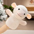 Cute white lamb plush hand puppet toy for children storytelling interactive play variant - White Sheep