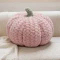 Cute pink pumpkin plush pillow, soft stuffed toy for living room sofa and home decor use. - 20cm / Pink