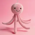 Simpatico ciondolo peluche polpo rosa, morbido portachiavi di animale peluche per ragazze. - Rosa chiaro