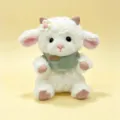 Süßes sitzendes Plüsch Lamm Spielzeug mit grünem Schal und Blume, weiche Stoffpuppe Geschenk. - 23cm / Grünes Lätzchen-Stil