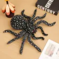 Black cartoon simulation spider plush toy, soft stuffed spider doll for children play. - Spotted Black Spider