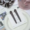 Korean matte brown duckbill hair clip simple styling fringe pin daily hair accessories - Deep Coffee-Matte