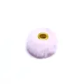 Pink fluffy faux rabbit fur pom pom bead with gold metal core, 20mm DIY jewelry charm accessory. - Polka Dot (#3)
