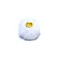 20mm white faux rabbit fur bead with gold core, fluffy DIY jewelry charm and accessory. - 2#