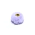 Light purple fluffy faux fur spacer bead with brass metal core 20mm DIY jewelry accessory part - Polka Dot (#4)