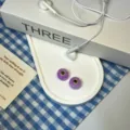 Purple fluffy plush round DIY beads with gold-rimmed large holes for phone chains and jewelry. - 5#