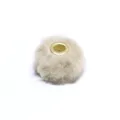Faux rabbit fur plush ball spacer bead with metal hole, DIY jewelry accessory, beige, 20mm - Geometric #5