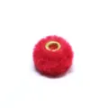 Red faux fur ball bead 20mm fluffy charm for DIY jewelry making and bracelet accessories. - Style #10