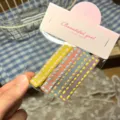 Colorful dotted rectangular children hair clips cute metal duckbill clips set of four - Rectangle / 4 Pieces/Pack