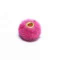 20mm pink faux fur pom pom spacer bead with gold metal eyelet for DIY jewelry making accessories - 9#