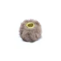 Fluffy faux rabbit fur spacer bead with gold core 20mm DIY jewelry making accessory item - Style #11