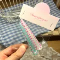 Cute mini oil-drop hair clip set for kids, transparent colorful hair accessories - Duckbill Hair Clips / 2 Pieces/Pack