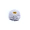 Fluffy faux rabbit fur spacer bead with gold hole, 20mm white plush DIY jewelry accessory - Style 12