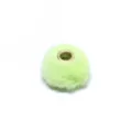Light green 20mm faux rabbit fur ball with metal hole, fluffy DIY jewelry making spacer bead part. - Style 18