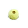Yellow faux fur direct hole spacer bead plush DIY jewelry accessory 20mm round part - Style 20