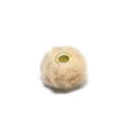Fluffy 20mm faux rabbit fur spacer bead with gold grommet hole for DIY jewelry craft work. - 19#