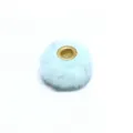 Blue faux rabbit fur plush ball spacer bead 20mm with metal eyelet for DIY jewelry making. - Style 21
