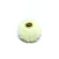 White 20mm fluffy faux rabbit fur ball spacer bead with metal hole for DIY jewelry. - 22#