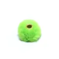 Green faux rabbit fur pom pom bead with metal eyelet for DIY jewelry crafting and accessories. - 23#