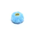 Blue faux rabbit fur pom pom bead 20mm large hole spacer charm for DIY jewelry making - Style 26