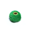 Green faux fur plush spacer bead with gold hole DIY jewelry making accessory for crafts 20mm - Style 27