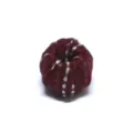 Red fabric spacer bead, DIY handmade bracelet jewelry accessory with white stitching details. - 7# Wine Red