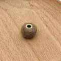 Brown felt plush bead with metal hole, ideal for handmade phone chain and bag jewelry charms. - 12#