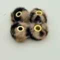 Faux mink fur DIY large hole beads, leopard print spacer beads for bracelets and phone charms. - Black Brown