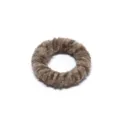 Brown fuzzy velvet hair scrunchie elastic hair tie durable fashion hair accessory - Dark Brown