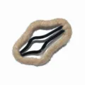 Korean style knitted fuzzy cloud hairpin for women, sweet cute side hair clip accessory. - Pink