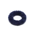 Navy blue velvet hair scrunchie high elasticity durable soft daily hair tie accessories. - Sapphire Blue