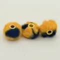 Perles en fausse fourrure perles d espacement DIY pour fabrication de bijoux bracelet - Noir et Jaune