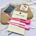 Macaron pink duckbill hair clips, cute simple styling hair accessories for daily bangs fixing. - Pink & Light Pink