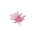 Pink translucent butterfly hair claw clip cute plastic small clamp for daily styling accessory - Pink