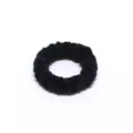 Black velvet hair scrunchie, high elastic hair tie for daily styling and elegant accessories. - Black
