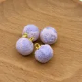 Purple lace fabric wrapped bead charms with gold loops for DIY jewelry craftwork. - Lace Purple