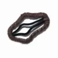 Korean style knitted brown cloud hair clip, cute fuzzy hollow side bangs clip accessory. - Brown