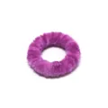 Purple velvet hair scrunchie variant, soft elastic hair tie for daily wear and DIY handmade accessories. - Purple