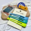 Macaron color duckbill hair clips set, minimalist Korean style bangs clips for daily wear. - Blue & Cyan & Yellow