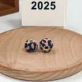 Leopard print fabric beads large hole DIY handmade jewelry accessories for phone bag chains. - 8#