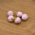 Ciondoli in tessuto a rete rosa, dettagli in primo piano per accessori di gioielleria. - 12mm / Rosa Pizzo