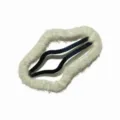 Korean minimalist knit hollow cloud hair clip cute fuzzy white side bangs hair accessory - Black and White