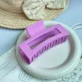 Pinza de pelo cuadrada violeta mate estilo coreano gran tamaño elegante garra cabello - Pinza Cuadrada / 10.8cm Grande / Púrpura