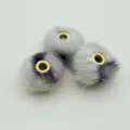Perles en fausse fourrure grise avec grand trou pour bracelets et bijoux DIY artisanat. - Blanc Noir