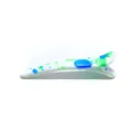 White graffiti duckbill hair clip with blue green ink splatter for sweet girls and daily wear. - Teal