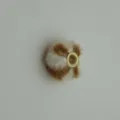 Perle DIY en fausse fourrure de vison avec trou metallique, espaceur duveteux pour bijoux. - Marron et Blanc